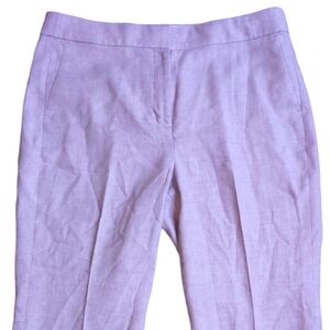 J. Crew Hayden Cropped Linen Blend Lilac Flared Spring Pants Women’s Size 14